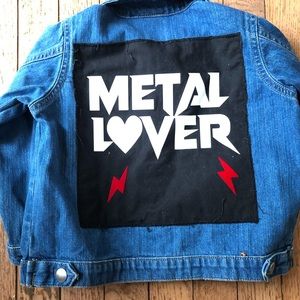 Skeletots metal lover punk rock Jean jacket